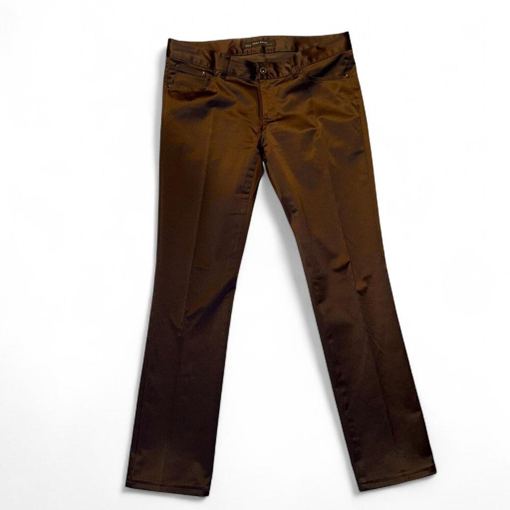 Brown Zara straight leg trousers
